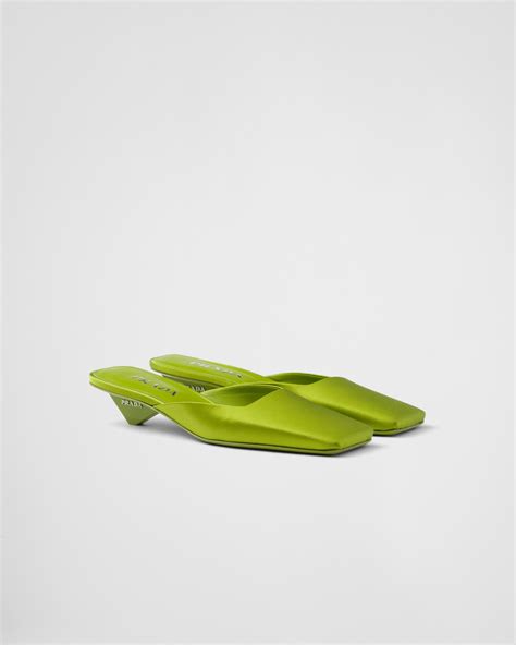 prada green satin mule kitten heel dupe|Prada mules heirloom.